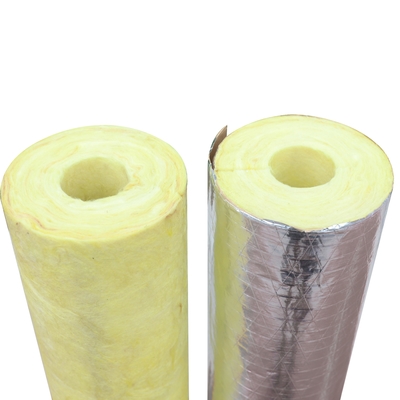 Foil Faced Fiberglass Pipe Insulation High Temp HVAC Duct Mechanical Pipe Wrap Glass Wool Tube for Thermal Acoustic