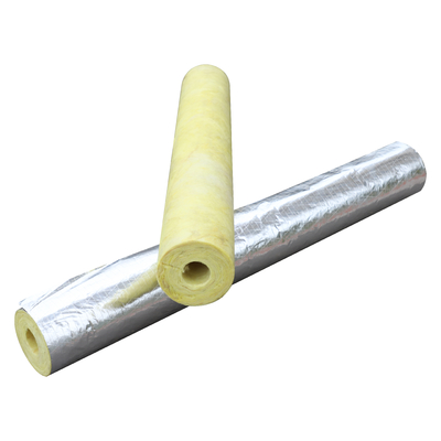 Foil Faced Fiberglass Pipe Insulation High Temp HVAC Duct Mechanical Pipe Wrap Glass Wool Tube for Thermal Acoustic